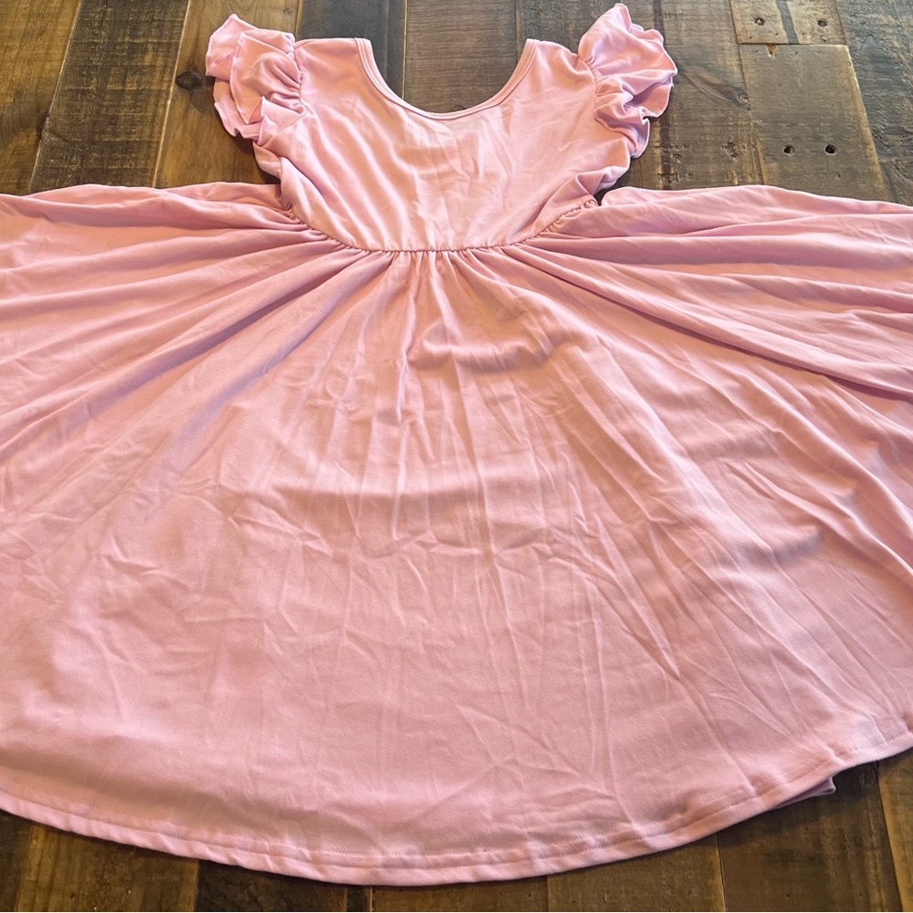 Dot Dot Smile size 5/6, 8/10 or 11 girls solid orchid Empire twirl dress new